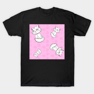 Valentine's Day Cat Print T-Shirt